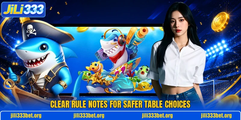Clear rule notes for safer table choices