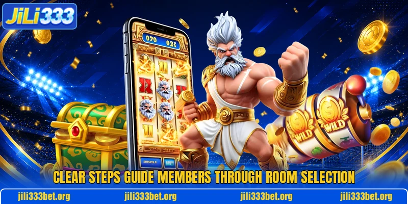 Clear steps guide members through room selection Clear steps guide members through room selection