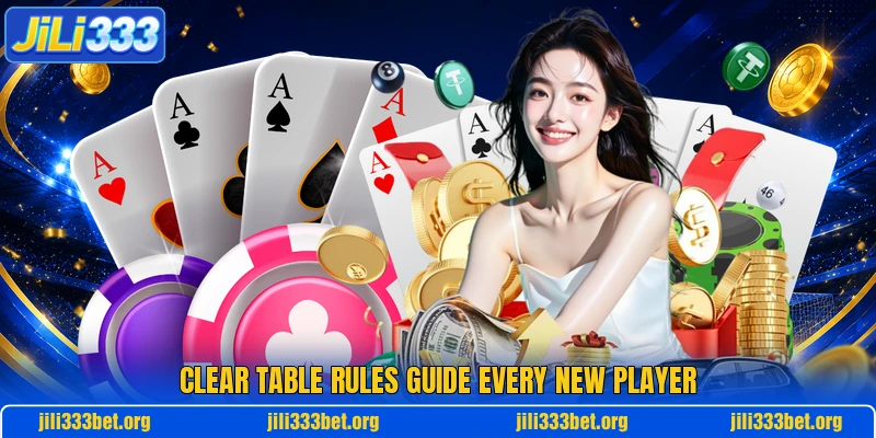 Clear table rules guide every new player Clear table rules guide every new player