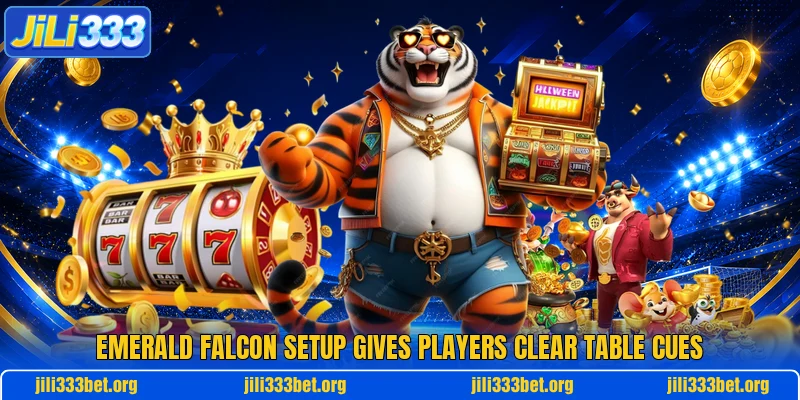 Emerald Falcon setup gives players clear table cues