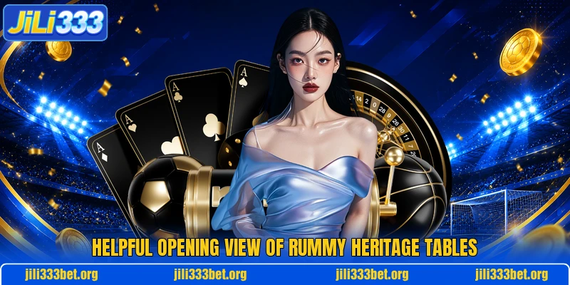 Helpful opening view of Rummy Heritage tables