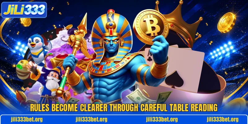 Rules become clearer through careful table reading