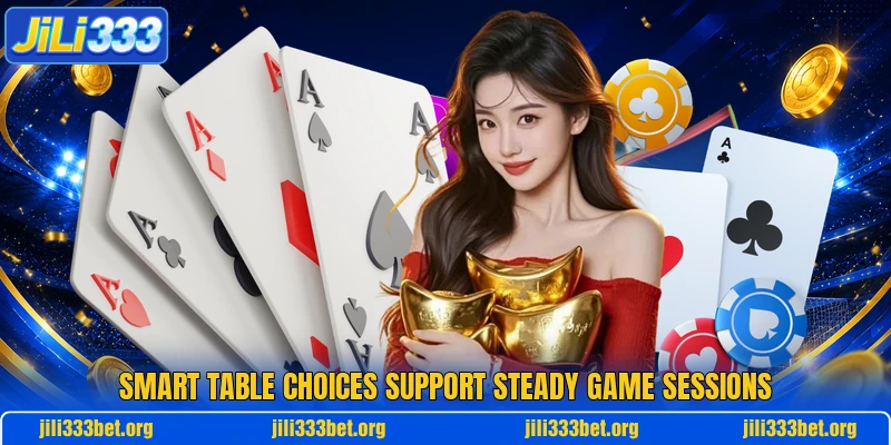 Smart table choices support steady game sessions